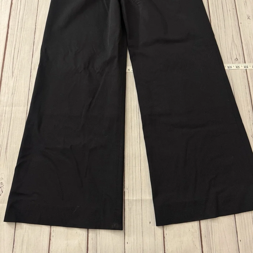 Burberry London Blue Wide Leg Pants Womens Size 6 Wool Sailor Button - Picture 12 of 12